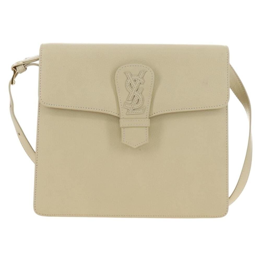 Saint Laurent Leather Shoulder Bag Ivory